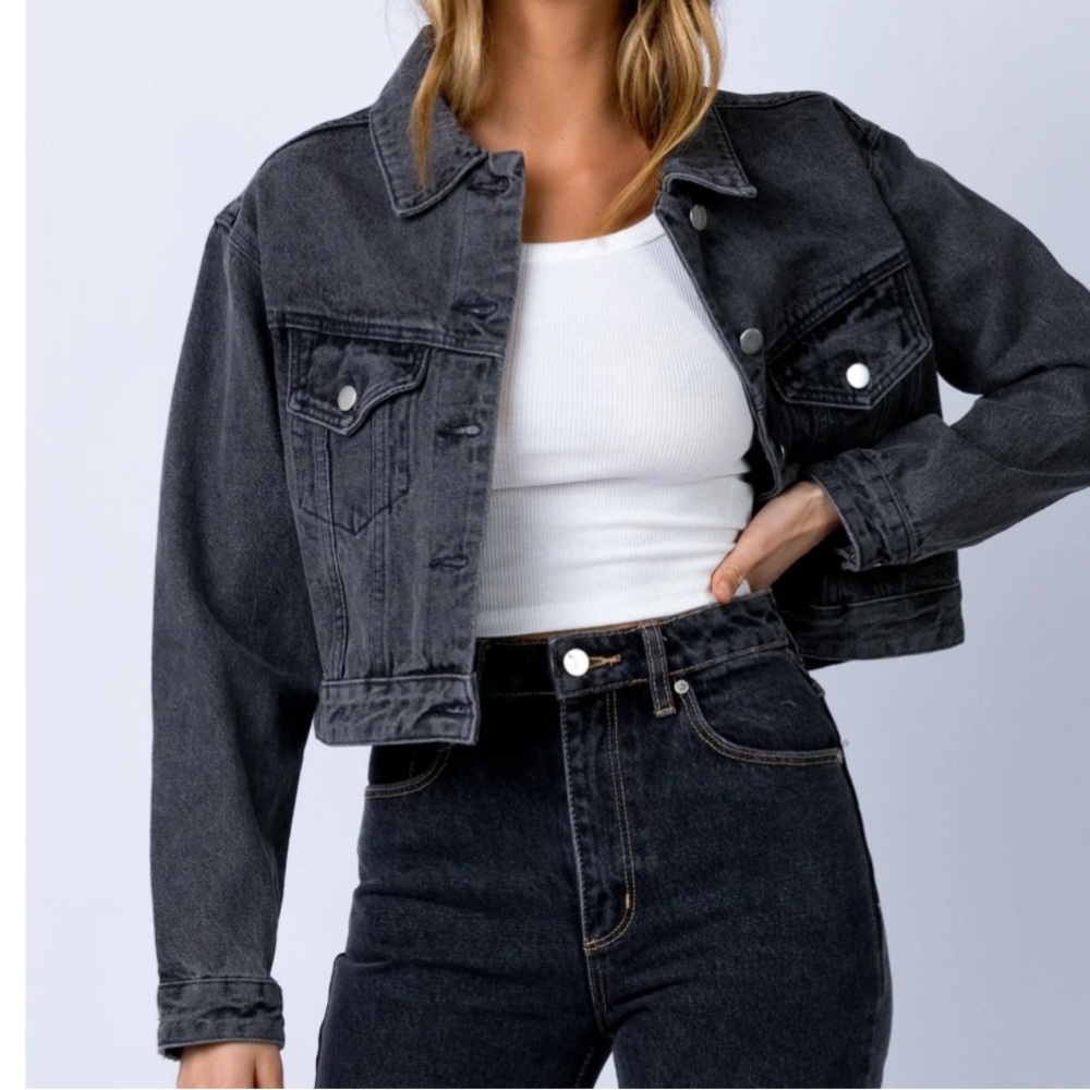 Princess Polly Cropped Oversized Denim Jacket